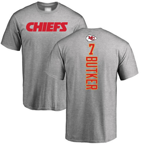 Men Kansas City Chiefs #7 Butker Harrison Ash Backer T-Shirt